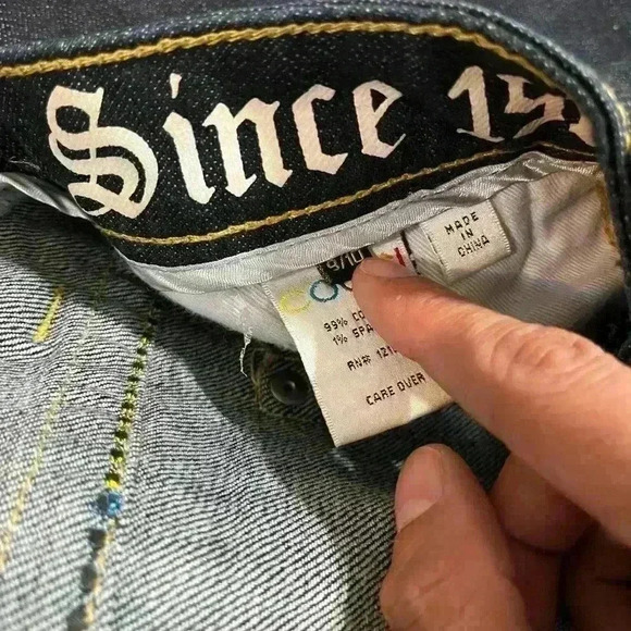 Y2K Coogi Rhinestone Angel Wings Jeans - Picture 6 of 8